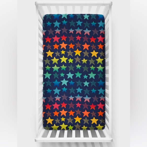 Little Sleepies Other - Little sleepies shades of stars fitted crib sheet